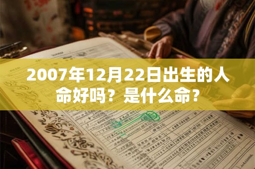 2007年12月22日出生的人命好吗？是什么命？