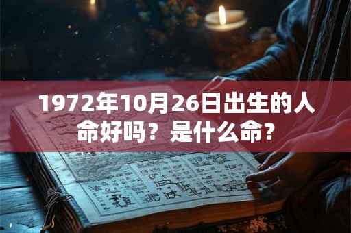 1972年10月26日出生的人命好吗？是什么命？