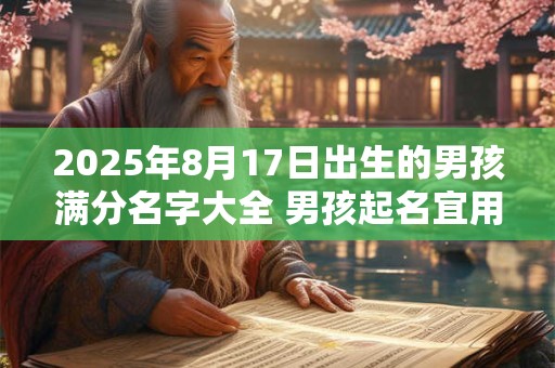 2025年8月17日出生的男孩满分名字大全 男孩起名宜用字合集