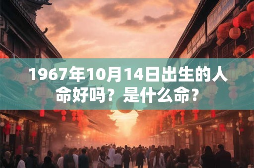 1967年10月14日出生的人命好吗？是什么命？