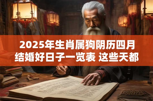 2025年生肖属狗阴历四月结婚好日子一览表 这些天都是吉日