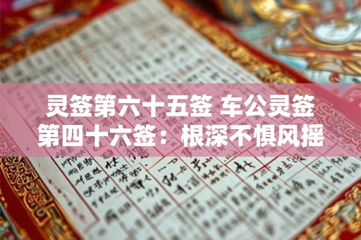 灵签第六十五签 车公灵签第四十六签：根深不惧风摇动