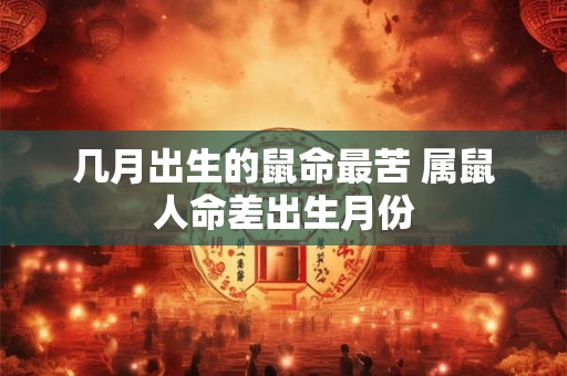 几月出生的鼠命最苦 属鼠人命差出生月份