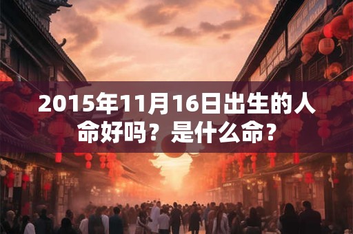 2015年11月16日出生的人命好吗？是什么命？