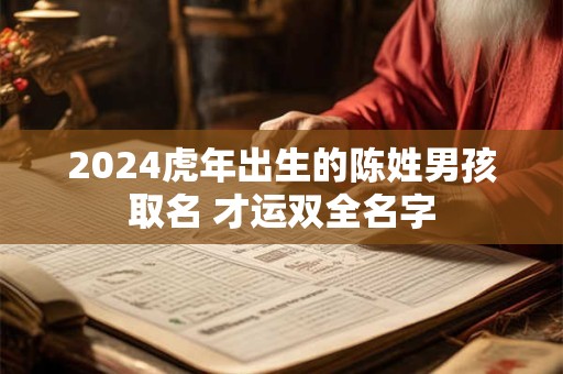 2024虎年出生的陈姓男孩取名 才运双全名字