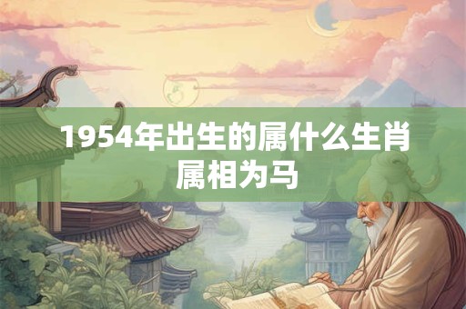 1954年出生的属什么生肖 属相为马