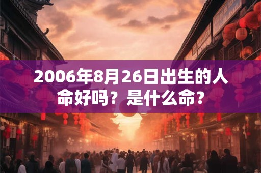 2006年8月26日出生的人命好吗？是什么命？