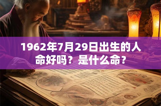 1962年7月29日出生的人命好吗？是什么命？