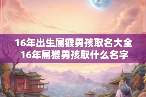 16年出生属猴男孩取名大全 16年属猴男孩取什么名字