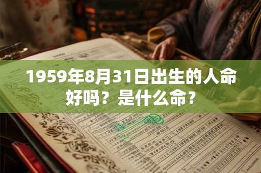 1959年8月31日出生的人命好吗？是什么命？