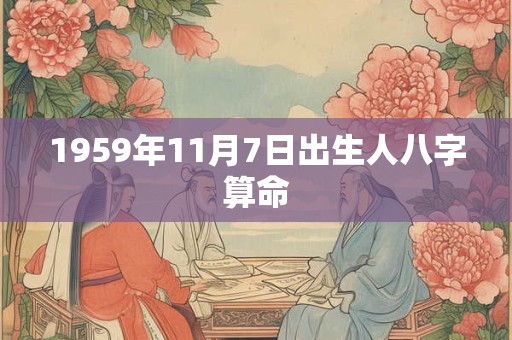 1959年11月7日出生人八字算命