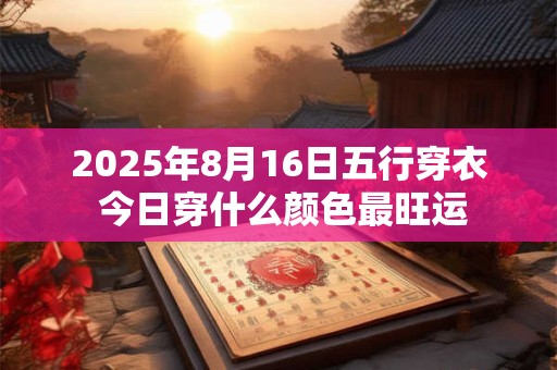 2026年8月16日五行穿衣 今日穿什么颜色最旺运