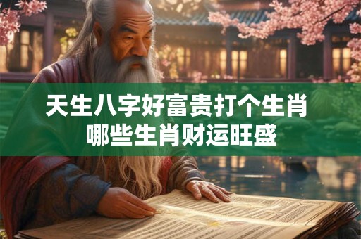 天生八字好富贵打个生肖 哪些生肖财运旺盛