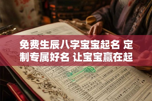 免费生辰八字宝宝起名 定制专属好名 让宝宝赢在起跑线! 免费生辰八字宝宝起名 定制专属好名 让宝宝赢在起跑线!
