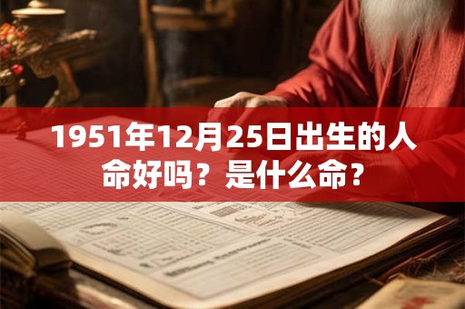 1951年12月25日出生的人命好吗？是什么命？