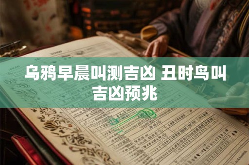 乌鸦早晨叫测吉凶 丑时鸟叫吉凶预兆