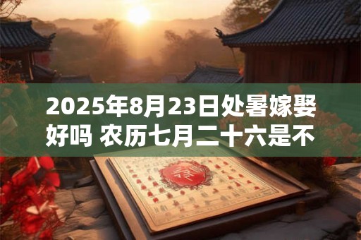 2025年8月23日处暑嫁娶好吗 农历七月二十六是不是吉日