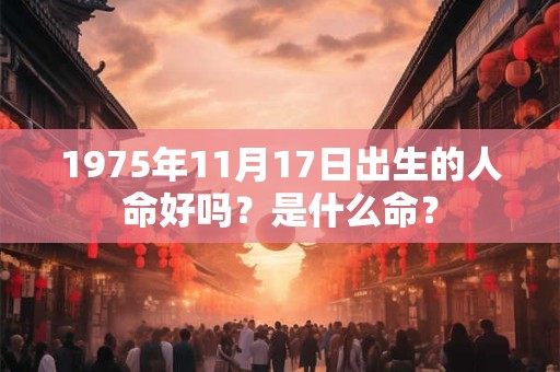 详细阅读:1975年11月17日出生的人命好吗?是什么命? 1975年11月17日出生的人命好吗?是什么命?