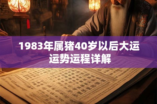 1983年属猪40岁以后大运 运势运程详解