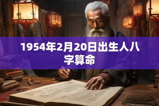 1954年2月20日出生人八字算命
