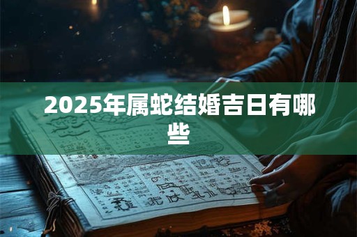 2025年属蛇结婚吉日有哪些