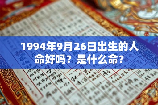 1994年9月26日出生的人命好吗？是什么命？