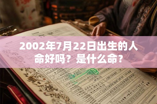 2002年7月22日出生的人命好吗？是什么命？