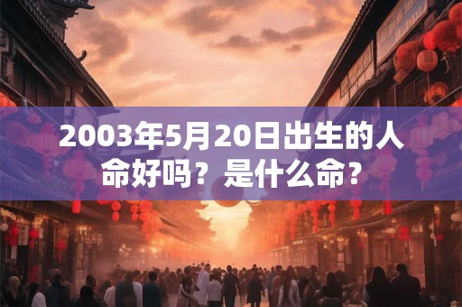 2003年5月20日出生的人命好吗？是什么命？