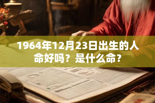 详细阅读:1964年12月23日出生的人命好吗?是什么命? 1964年12月23日出生的人命好吗?是什么命?