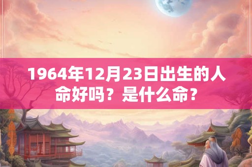 1964年12月23日出生的人命好吗？是什么命？