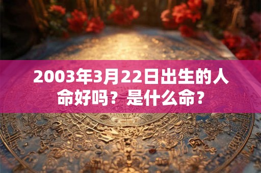 2003年3月22日出生的人命好吗？是什么命？