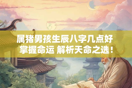 属猪男孩生辰八字几点好 掌握命运 解析天命之选！