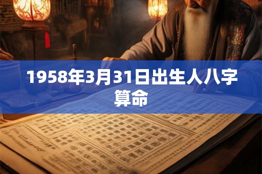1958年3月31日出生人八字算命