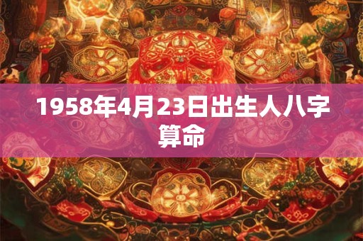 1958年4月23日出生人八字算命