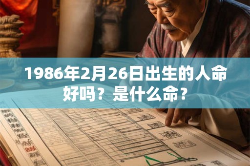 1986年2月26日出生的人命好吗？是什么命？