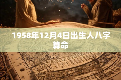1958年12月4日出生人八字算命 1958年12月4日出生人八字算命
