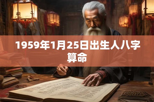 1959年1月25日出生人八字算命