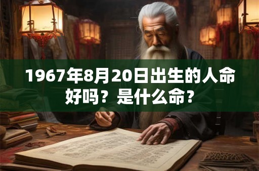 详细阅读:1967年8月20日出生的人命好吗?是什么命? 1967年8月20日出生的人命好吗?是什么命?