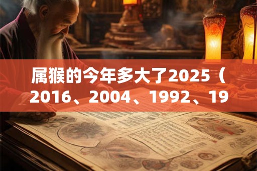 属猴的今年多大了2025（2016、2004、1992、1980、1968）