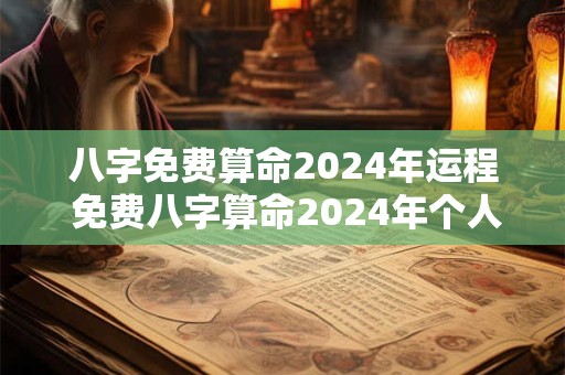 八字免费算命2024年运程 免费八字算命2024年个人运势