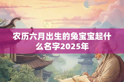 农历六月出生的兔宝宝起什么名字2025年
