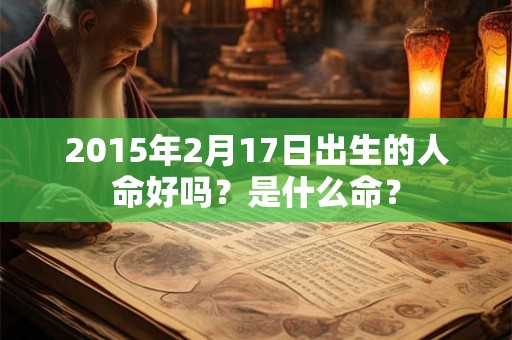 2015年2月17日出生的人命好吗？是什么命？
