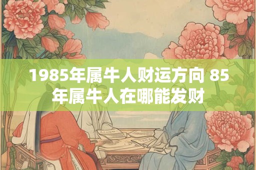 1985年属牛人财运方向 85年属牛人在哪能发财