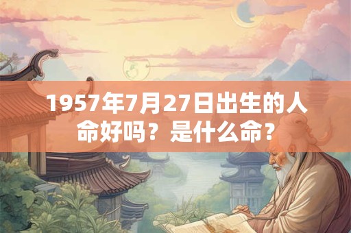 1957年7月27日出生的人命好吗？是什么命？
