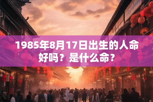 1985年8月17日出生的人命好吗？是什么命？
