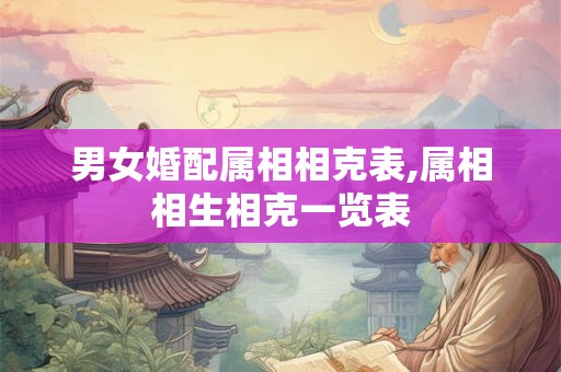 男女婚配属相相克表,属相相生相克一览表