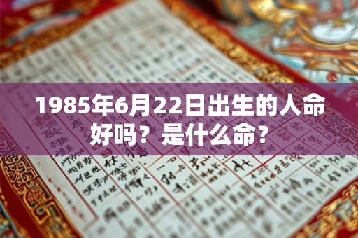 1985年6月22日出生的人命好吗？是什么命？