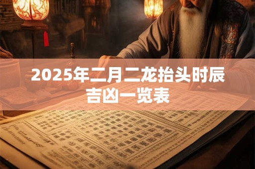 2025年二月二龙抬头时辰吉凶一览表