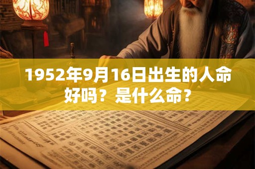 1952年9月16日出生的人命好吗？是什么命？