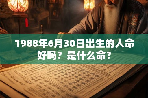 1988年6月30日出生的人命好吗？是什么命？
